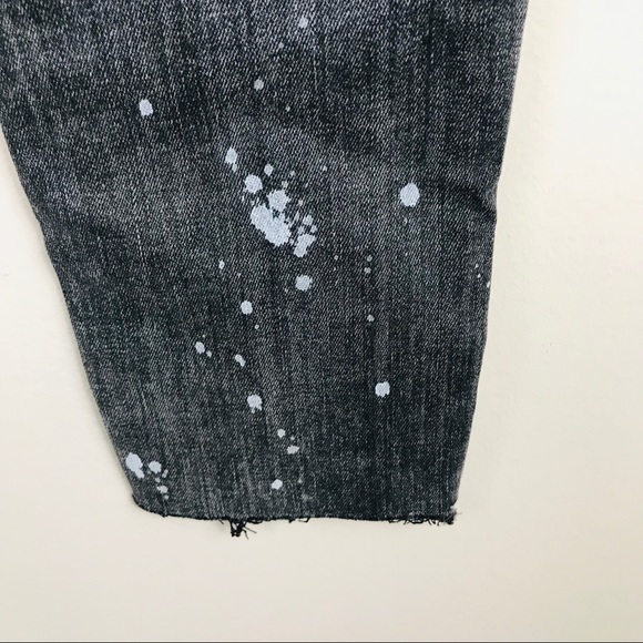 Levis 711 Raw Hem Seamed Skinny Jeans Black Bleach - Picture 12 of 16